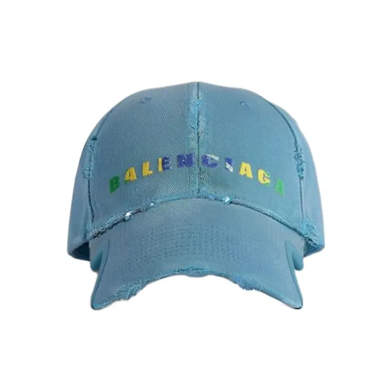 Balenciaga Cotton Baseball Caps Unisex Blue-0