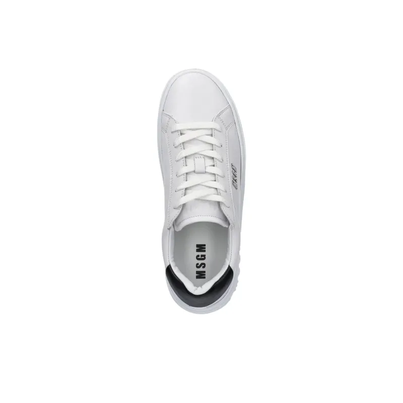 MSGM Low Top Skateboard Shoes Men's White-4