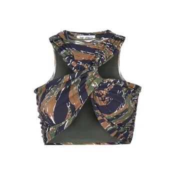 The Attico Asahi Camouflage-print Top
