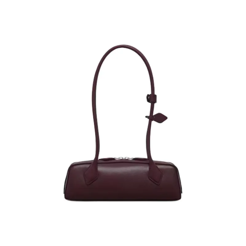 Alaia Goatskin Sausage Dog Handbag, Shoulder Bag Trumpets Women's Dark Red-2