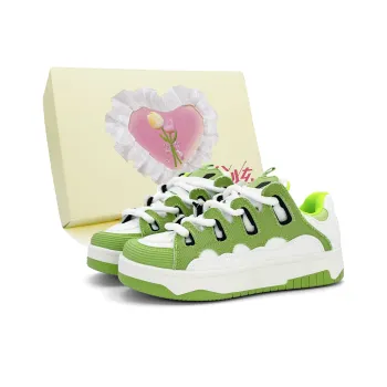 FULLXUAN Lightweight, Slip Resistant, And Breathable Low Top Skateboard Shoes Women's Avocado Green