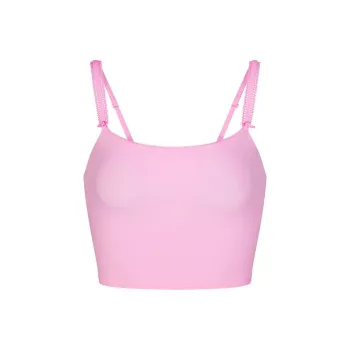 SKIMS Valentine's Day FITS EVERYBODY PICOT TRIM CROPPED CAMI Tank Tops Women's BUBBLE GUM/Bubble Gum