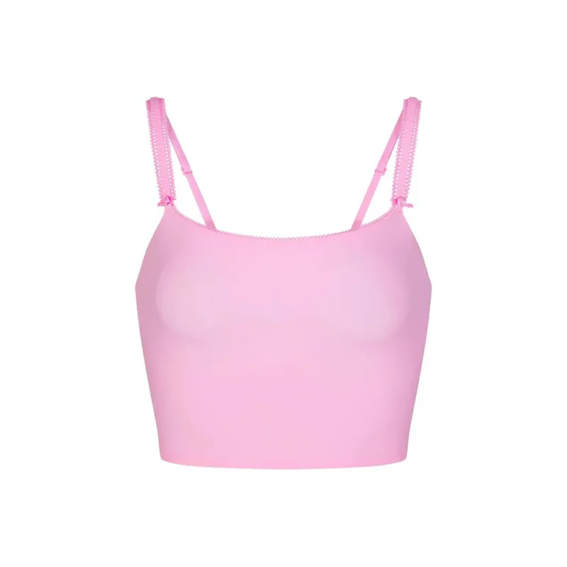 SKIMS Valentine's Day FITS EVERYBODY PICOT TRIM CROPPED CAMI Tank Tops Women's BUBBLE GUM/Bubble Gum-0