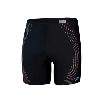Speedo Duo Logo Print Jammer Swimming Shorts Men's Black