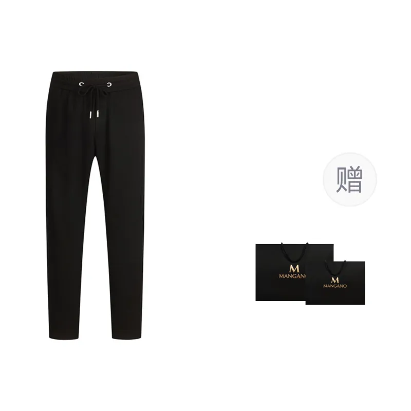 MANGANO Casual Pants Men Black Comes With Brand Shopping Bag-2