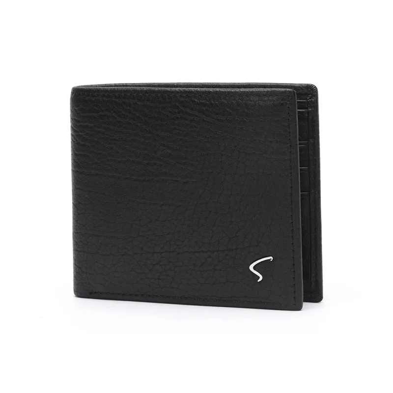 Satchi Cow Leather Wallet Regular Men's Black-1