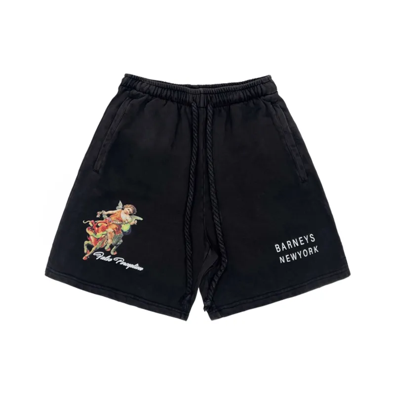 False Perception Casual Shorts Unisex Washed Black-0