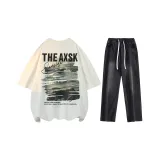 Set (White Top+Black Pants)