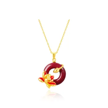 Central Fashion Reconstructed Cinnabar Necklaces Women's