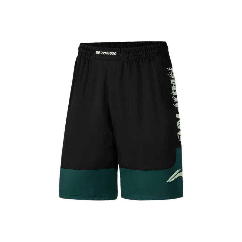 LiNing Badfive Shorts Men's Black Turquoise Jasper-0