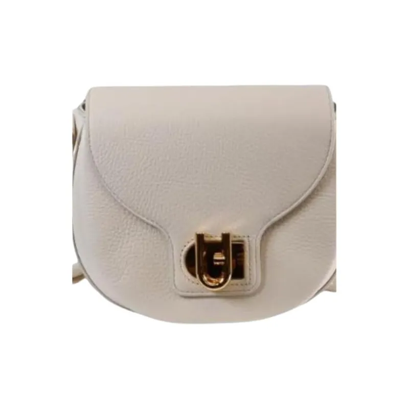 Furla Borsa Leather Shoulder Bag Unisex Cream-3