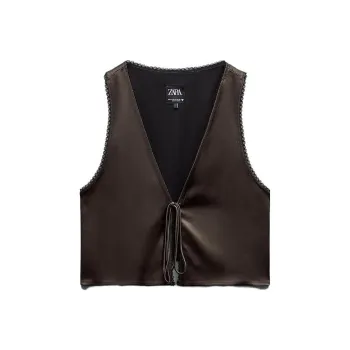 ZARA Tank Tops Women's Chocolate Brown