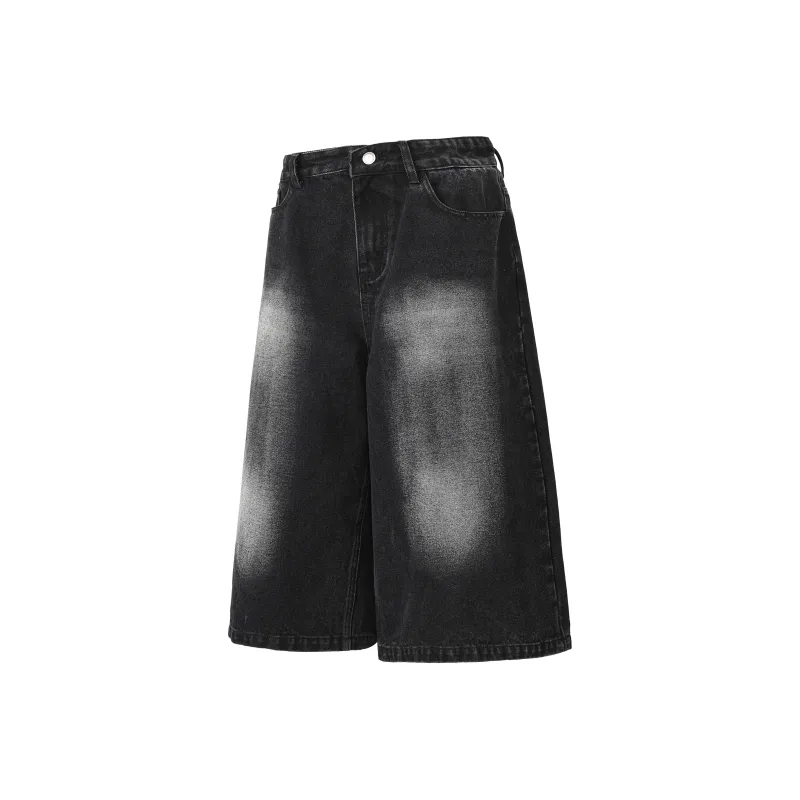 HOKLV Denim Shorts Unisex Vintage Blue-32