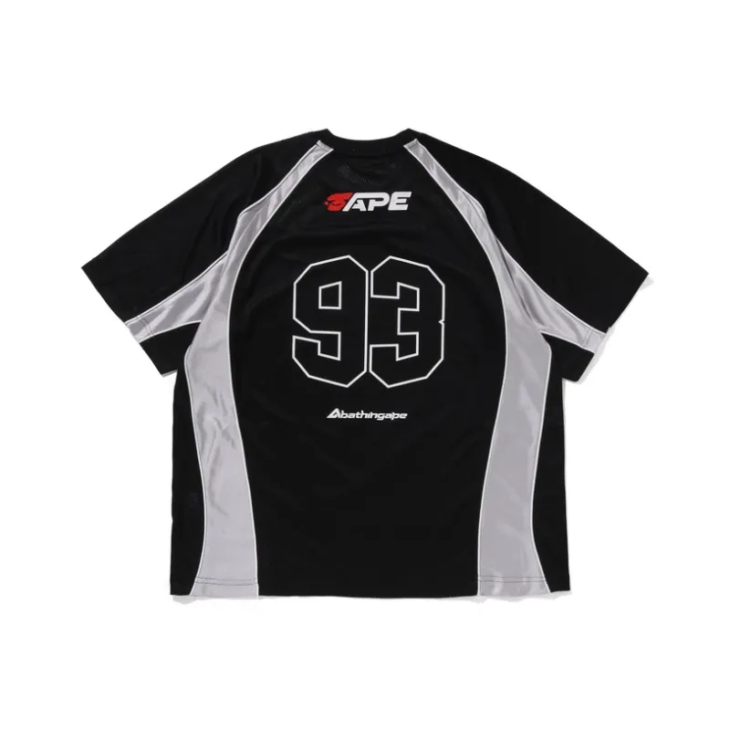 Bape Solid Camo Jacquard Multilogo Relaxed Fit Football Jersey-3