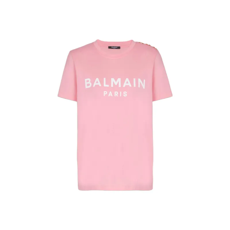 BALMAIN Logo Printed Crewneck T Shirt-0