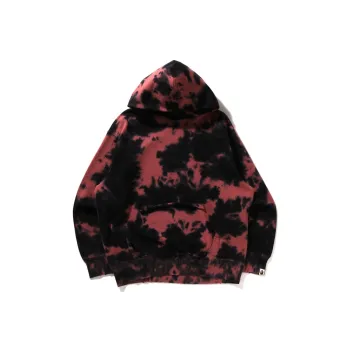 A BATHING APE Destroyed Bleach Logo Relaxed Fit Pullover Hoodie