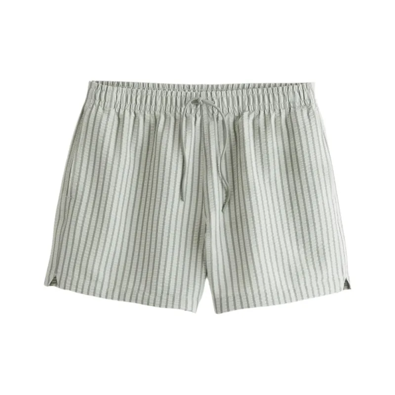 Abercrombie＆Fitch Swimming Shorts Men's Light Green Stripes-0