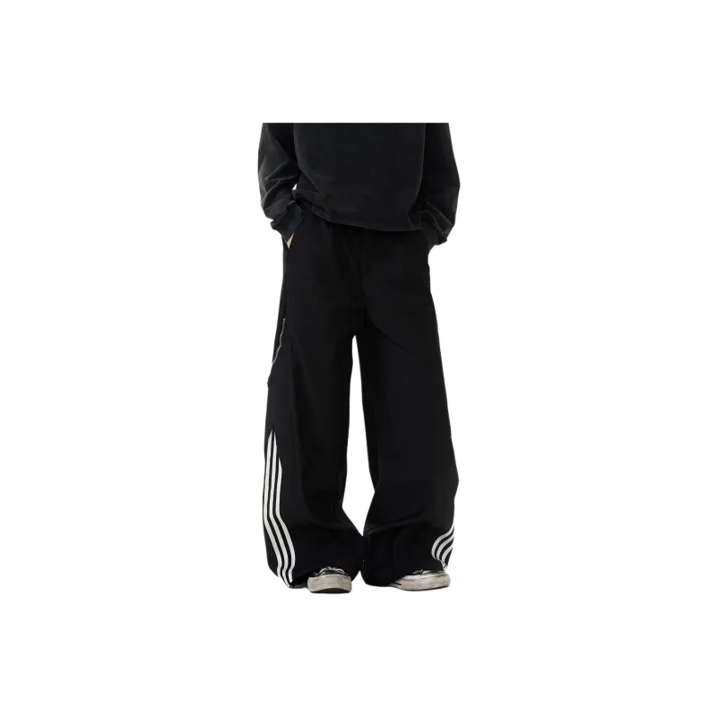 PAINT STAIN Casual Pants Unisex Black-5