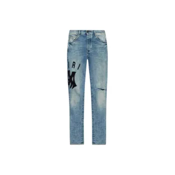 AMIRI Logo Patch Distressed Skinny Jeans