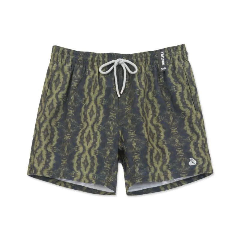 DUNKELVOLK Leopard Print Water Resistant Beach Shorts Men's-12