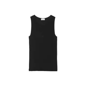SAINT LAURENT Logo embroidered Wool Tank Top