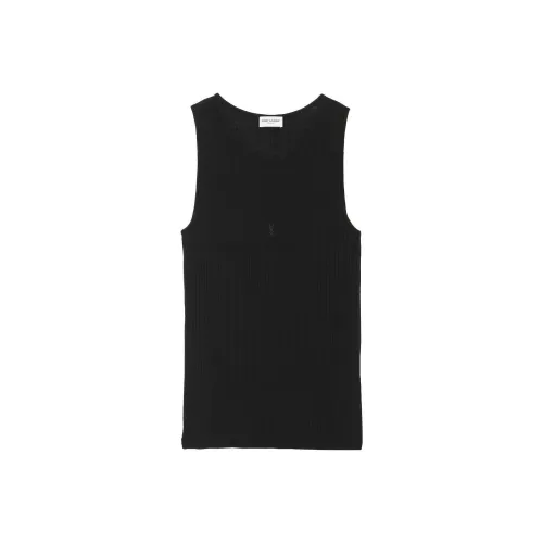 SAINT LAURENT Logo embroidered Wool Tank Top
