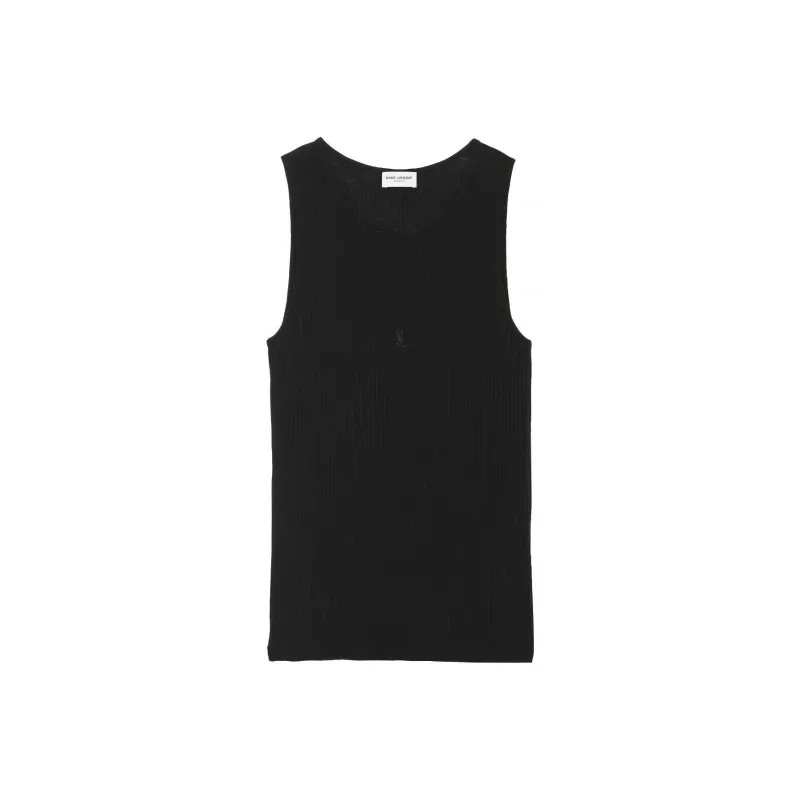 SAINT LAURENT Logo embroidered Wool Tank Top-0