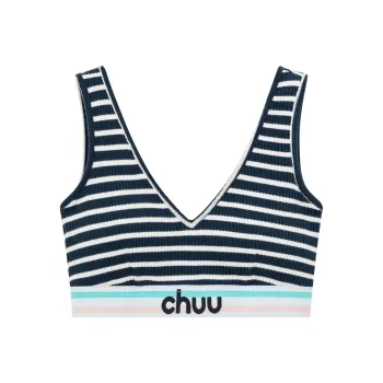 CHUU Tank Tops Women's Blue White Stripes