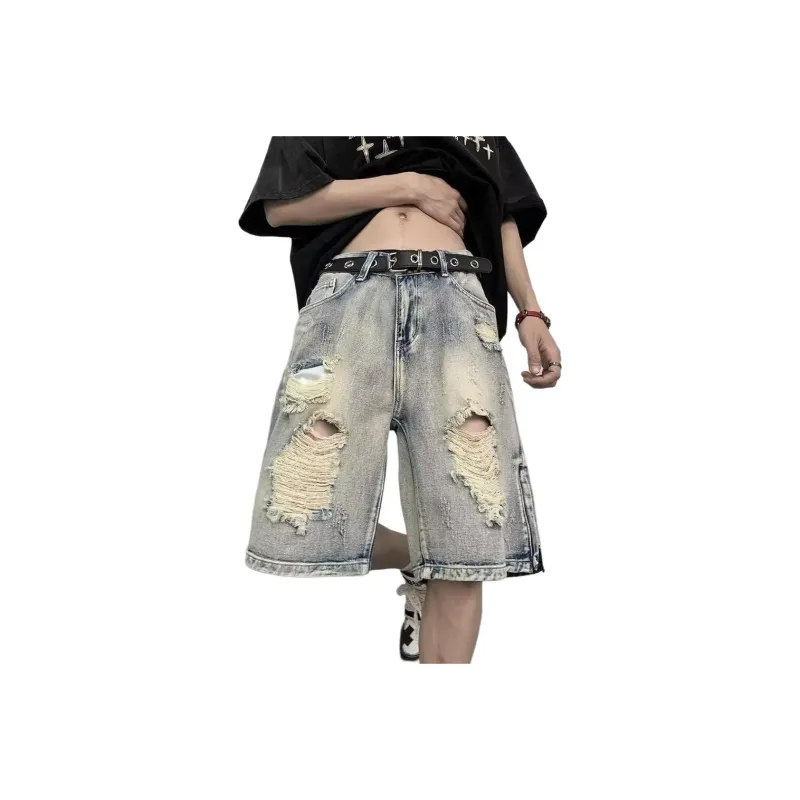 TESTUNG Denim Shorts Unisex Blue-0