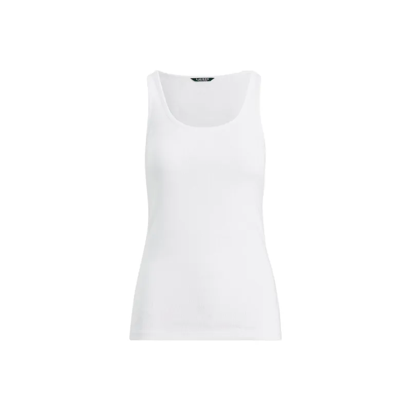 LAUREN RALPH LAUREN Kelly Fine ribbed Tank Top-0
