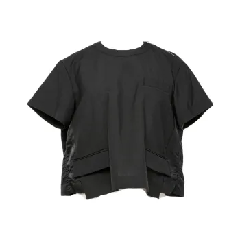 Sacai Round-neck Asymmetric Blouse