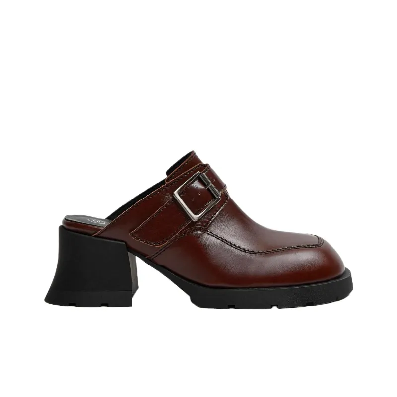 MIISTA Closed Toe Slippers 6.5cm Women's Brown-1