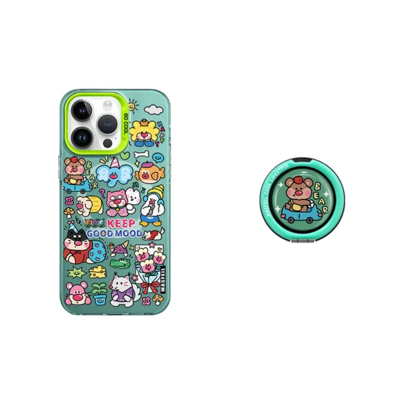 Marsfield Acrylic Material Magnetic Case Happy Graffiti Phone Cases Compatibility Apple 16/15/14/13 Pro/Pro Max-7