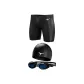 Three-Piece Set (Black+Prescription Swim Goggles+Swimming Cap)