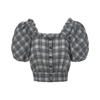 LOFT SHINE Crop Tops Women's Plaid