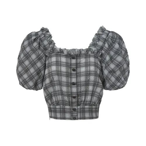 LOFT SHINE Crop Tops Women's Plaid