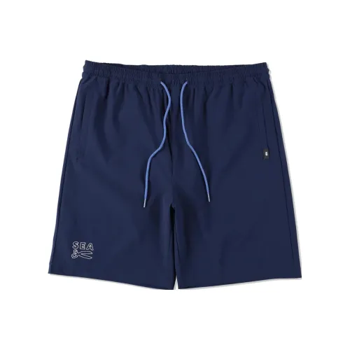DENHAM × 바람 AND SEA SS23 협업 시리즈 블루 남녀공용 캐주얼 반바지