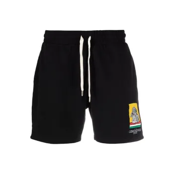 CASABLANCA Racing Cherub Embroidered Patch Sweat Shorts