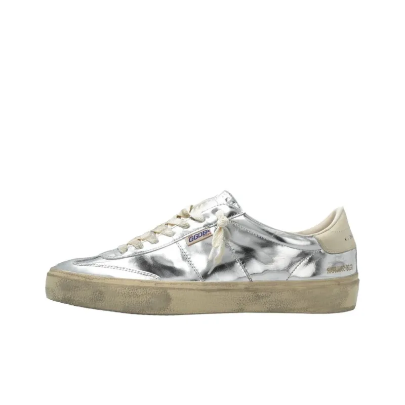 Golden Goose Low Top Skateboard Shoes Men's Silver-0
