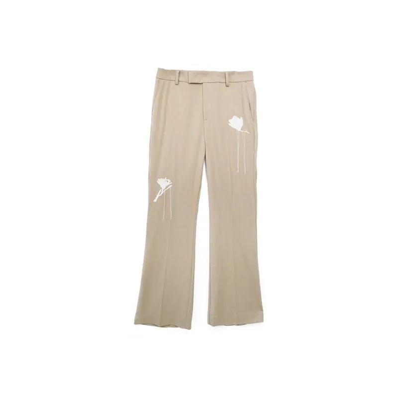 RICKYOUNG Casual Pants Men's Beige Yellow-0