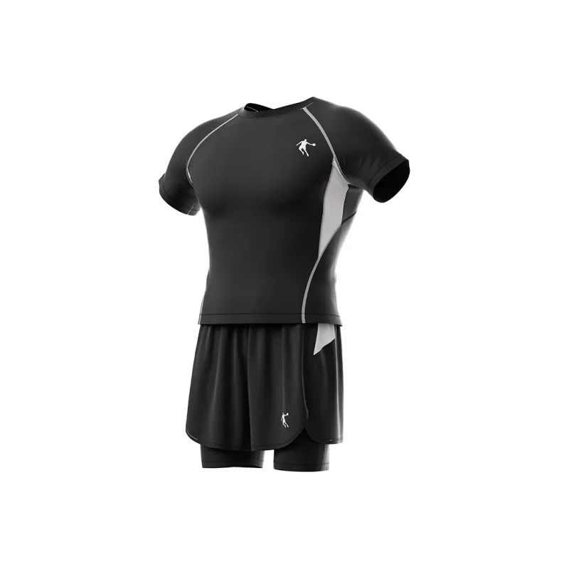 QIAODAN Two Piece Men's Swimwear Men's Black-0