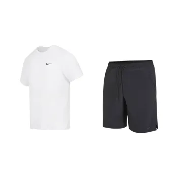 Nike Casual Sportswear Men White T-Shirt+Black Shorts