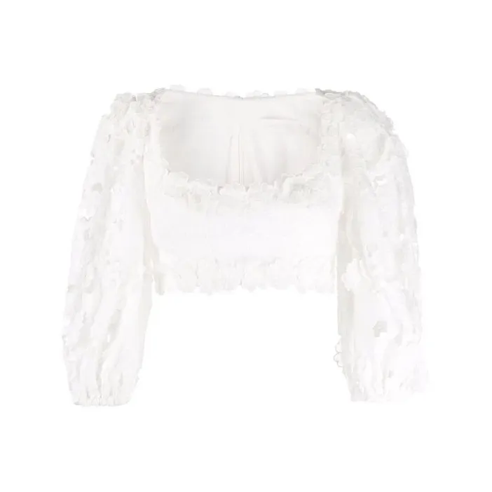 Zimmermann Crop Tops Women's White-0