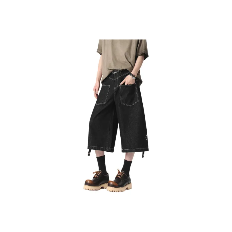 YATSI Denim Shorts Unisex Original Denim Black-0