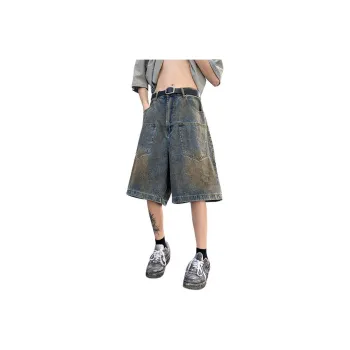 OKPI Denim Shorts Unisex Vintage Blue