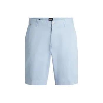 HUGO BOSS SS24 Slim Fit Shorts In Stretch Cotton Twill Casual Shorts Men's Light Blue
