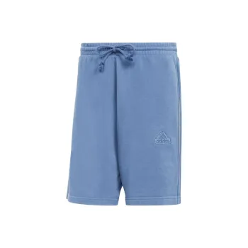 Adidas All Szn Frenoh Terry 3-Stripes Garment-Wash Shorts Casual Shorts Men's Blue