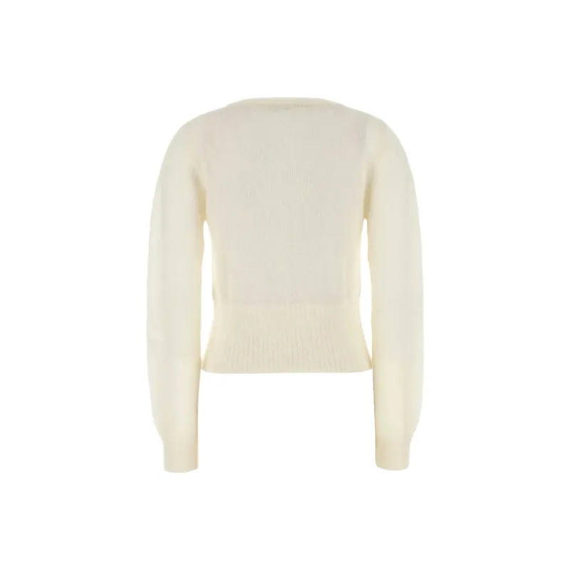 GANNI Bow Detailing Long Sleeve Cardigan-1