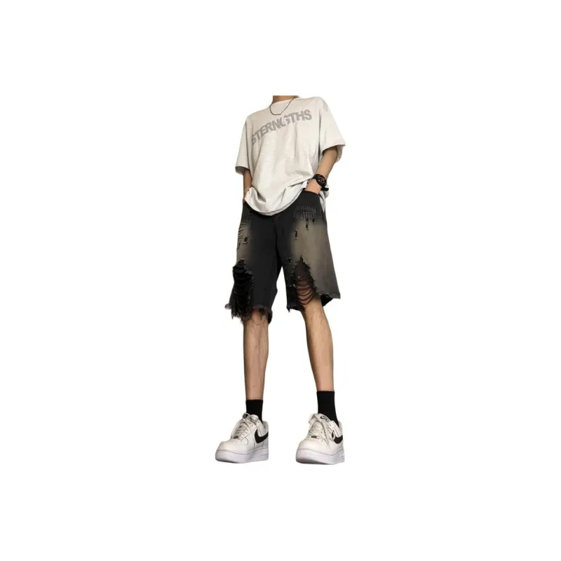 UNthemed Denim Shorts Unisex Black-0