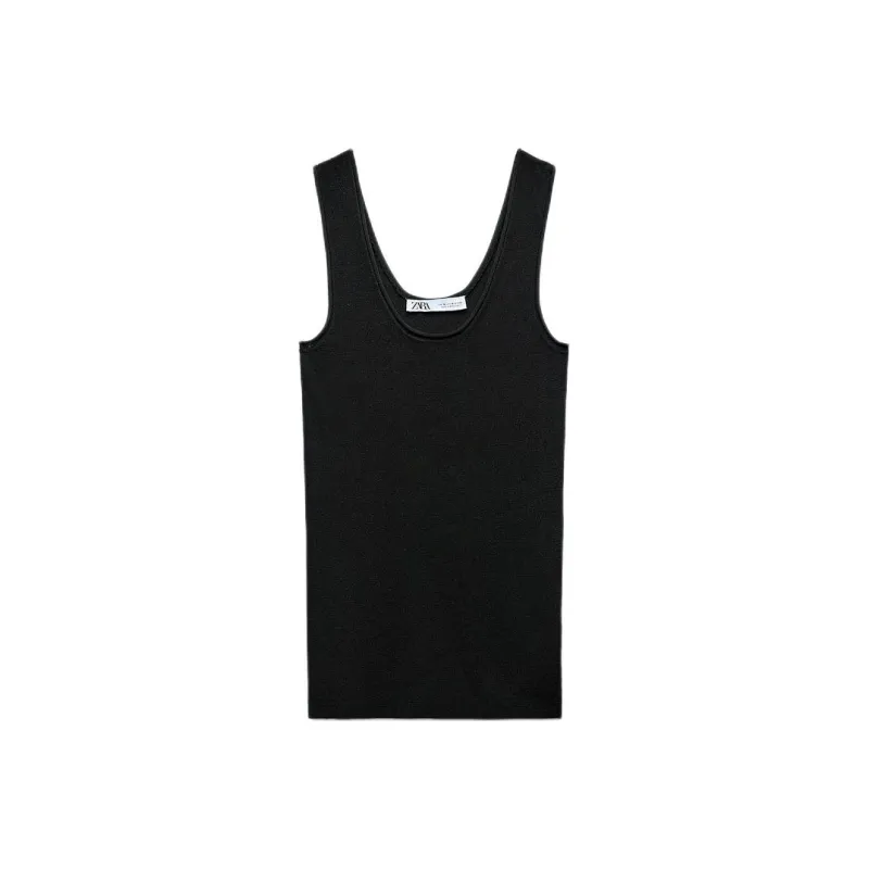ZARA Tank Tops Women's Black-0